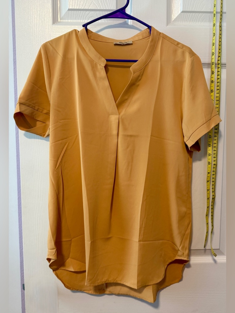 Chic gold Short Sleeve Blouse